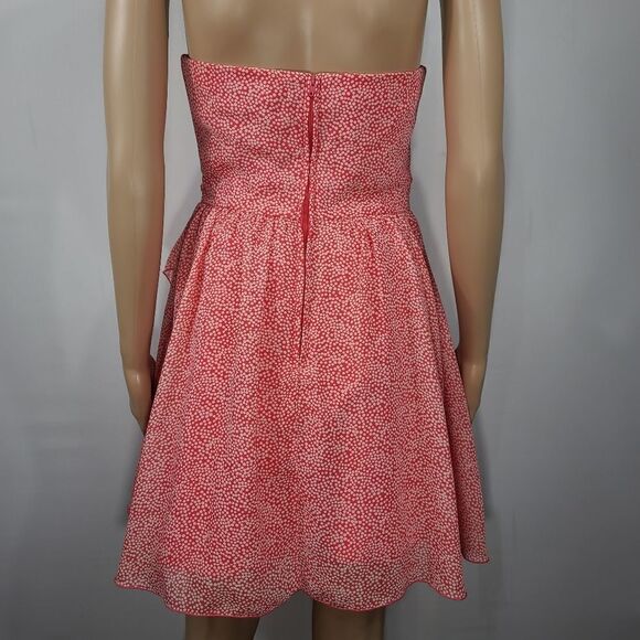 B.Darlin Pink and White Polka Dot Strapless Dress - Picture 7 of 9